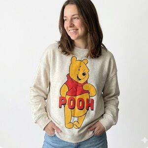 NWT Disney X Primark WINNIE THE POOH GRAPHIC SWEATSHIRT Beige Size XL